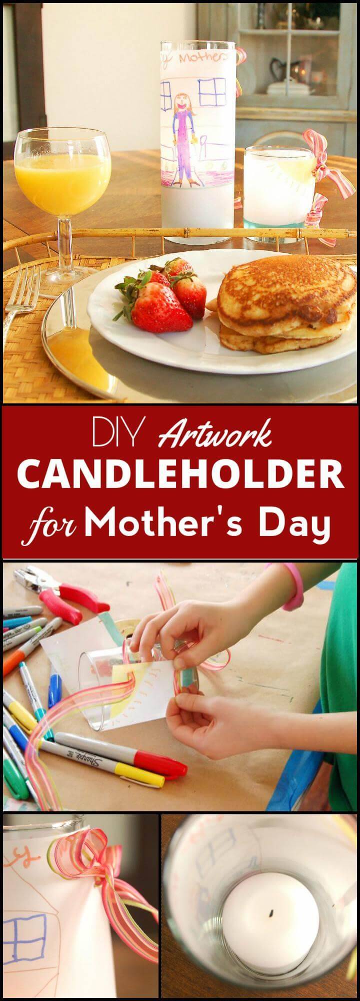 DIY artwork candleholder for Mother's Day
